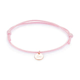 Personalisiertes Armband mit rundem Roségold Filled Plättchen Anhänger mit individueller Wunsch Gravur, ob Namen, Daten oder Symbolen
