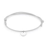 Personalisiertes Armband mit rundem Plättchen Anhänger aus Sterling Silber mit individueller Wunsch Gravur, ob Namen, Daten oder Symbolen