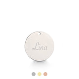 Rundes silberfarbenes Gravur Plättchen zum individuellen gravieren