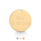Rundes vergoldetes Gravur Plättchen zum individuellen gravieren