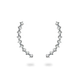 Ear-Crawler Ohrring in silber besetzt mit geschliffenen Zirkonia Steinchen