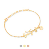 Frage deine Brautjungfer oder bedanke dich mit einem personalisierten Armband in gold mit Gravur als persönliches Geschenk