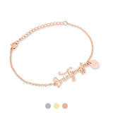 Frage deine Brautjungfer oder bedanke dich mit einem personalisierten Armband in rosegold mit Gravur als persönliches Geschenk