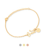 Personalisiertes Armband in gold mit persönlicher Gravur als Geschenk für die Braut zur Hochzeit