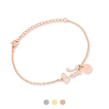 Personalisiertes Armband in rosegold mit persönlicher Gravur als Geschenk für die Braut zur Hochzeit