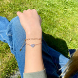 Personalisiertes Herz Armband in rose mit individueller Gravur mit Namen, Daten oder Symbolen als Geschenk zum Jahrestag, Muttertag oder für die beste Freundin