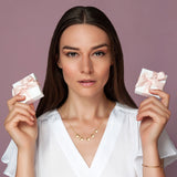 MADISON - Armband rosa mit Gravur | 14k Gold oder Roségold Filled Plättchen