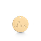 Rundes vergoldetes Gravur Plättchen zum individuellen gravieren