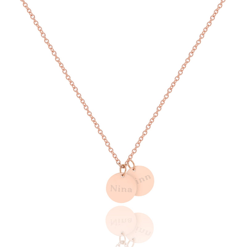 NOVA – Kette 2x 10mm Plättchen Anhänger mit Gravur