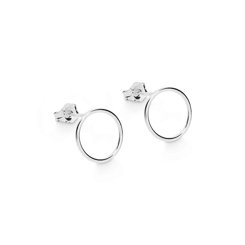 Minimalistischer Ohrstecker im Kreis Design in Sterling Silber