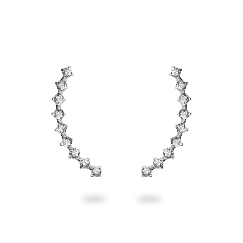 Ear-Crawler Ohrring in silber besetzt mit geschliffenen Zirkonia Steinchen