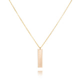 Personalisierte Gold Filled Kette mit rechteckigem Gravuranhänger gravierbar mit individuellen Botschaft, Initialen oder Daten als Geschenk zu Weihnachten, Valentinstag oder zum Muttertag